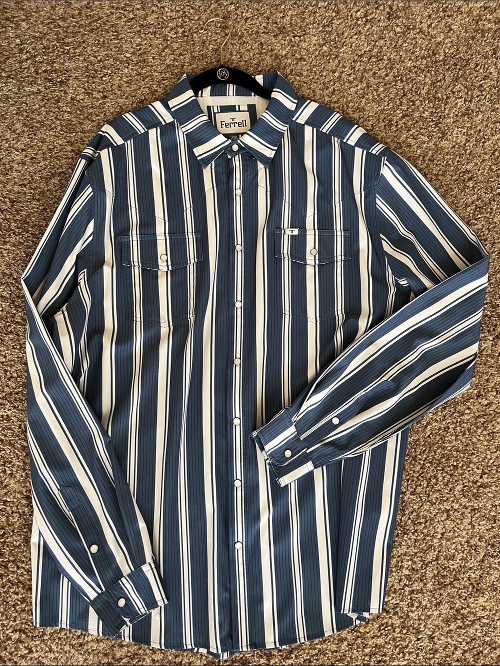 Ferrell Men’s Western Pearl Snap Shirt Size 2XL